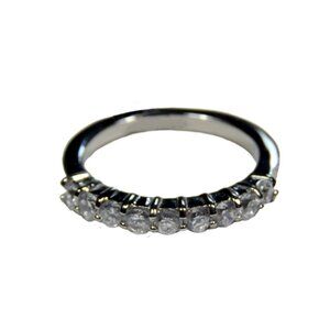 Inox Women's Stainless Steel Polished Ring with CZ Accents